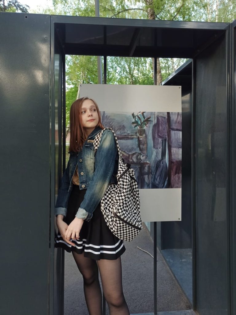 Denim jacket look with a skirt